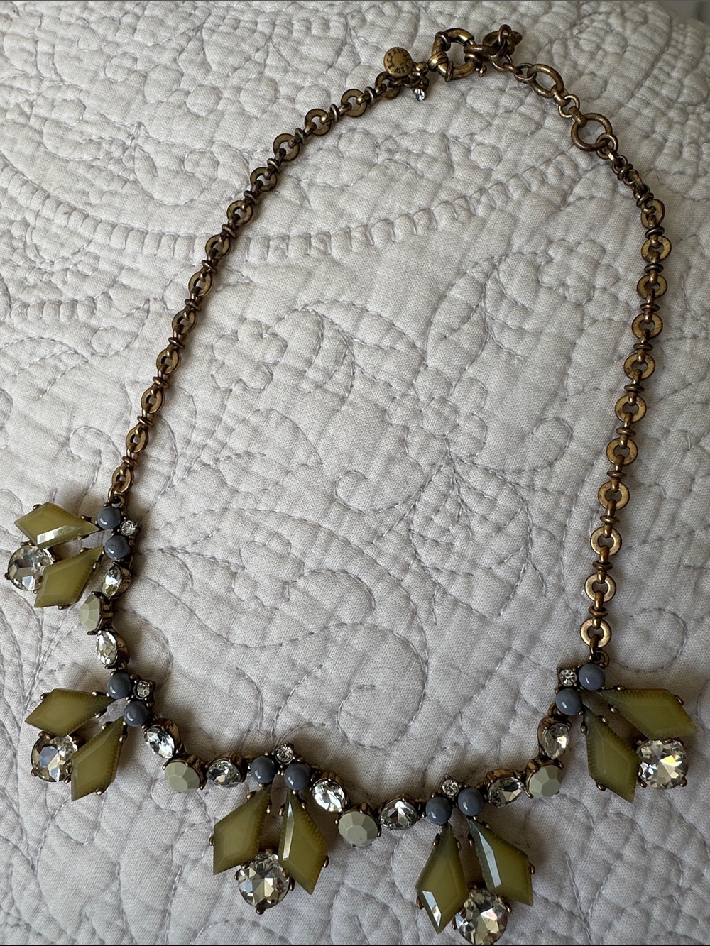 J. Crew Gold-Tone Necklace with Pale Yellow and Clear Stones